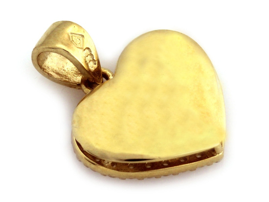 Zawieszka złota serce z cyrkoniami