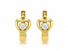 Kolczyki złote dla dziewczynki z sercem