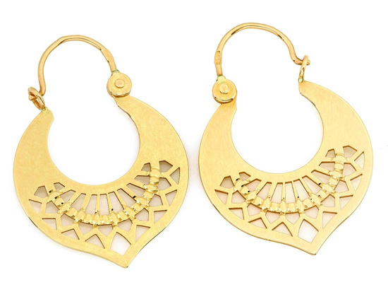 Kolczyki złote wycinane ponadczasowe dla mamy dla babci