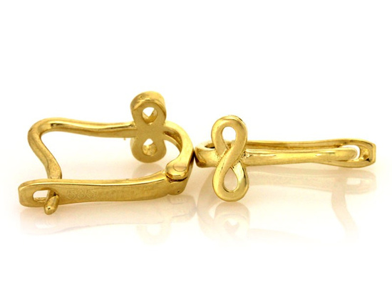 Złote kolczyki ze znakiem nieskończoności
