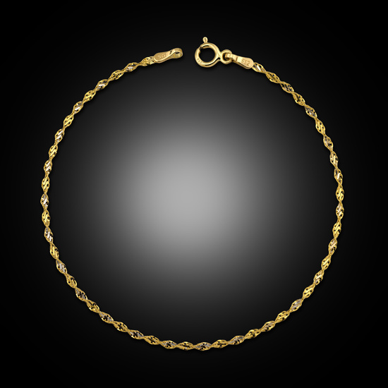 Złota bransoletka 585 finezyjny singapur