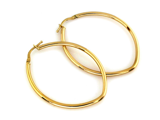 Kolczyki złote duże modne sztywne nowoczesne