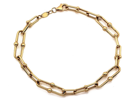 Złota bransoletka z dużych ogniw modna na czasie