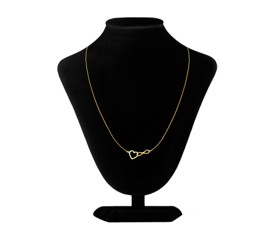 Złoty naszyjnik 585 - serce, nieskończoność