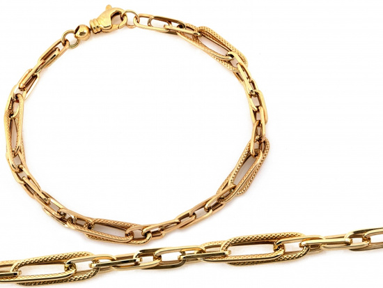 Bransoletka złota z modnych dużych przeplatanych ogniw