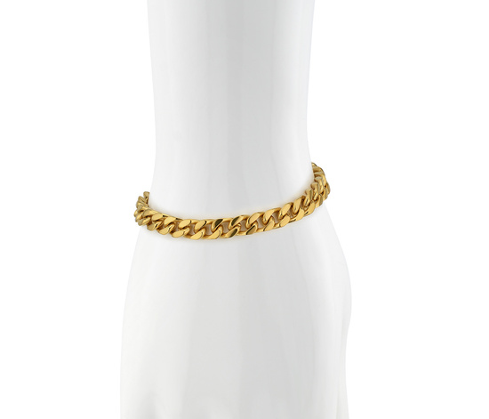 Złota bransoletka - pancerka ze stali pokryta złotem - 20 cm