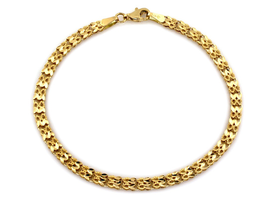 Bransoletka złota błyszcząca ażurowa taśma