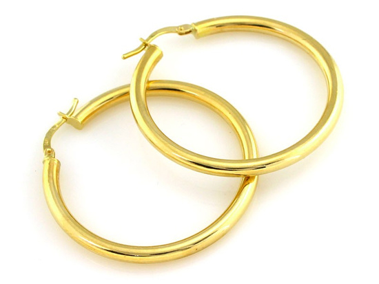 Proste złote kolczyki koła 20mm