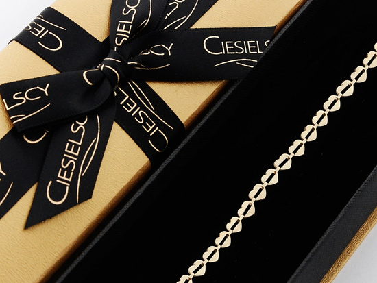 Bransoletka złota składana z małych serc błyszcząca