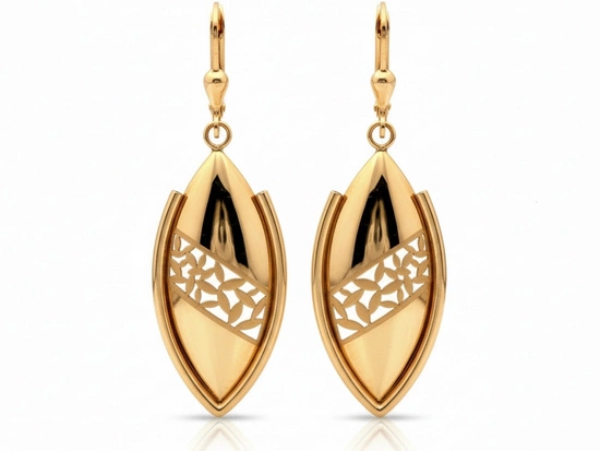 Kolczyki złote długie duże sztywne