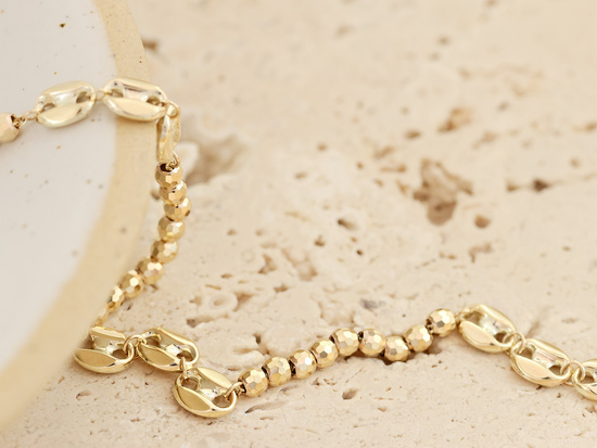 Bransoletka złota elementowa z kulkami