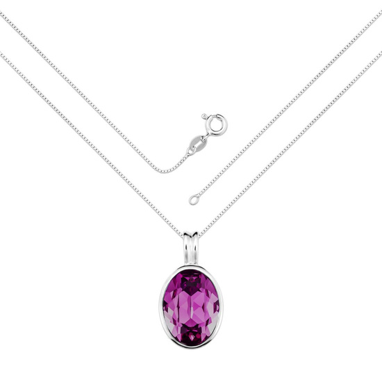 Naszyjnik srebrny 925 Swarovski - elipsa 
