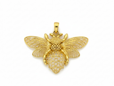 Zawieszka złota duża ażurowa pszczoła