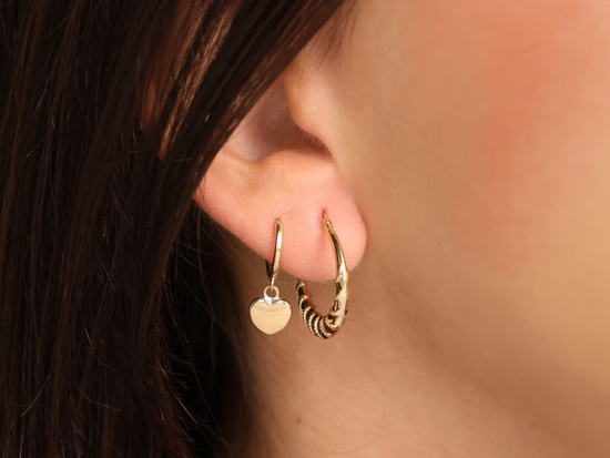 Kolczyki złote koła zdobione idealne dla dojrzałej kobiety