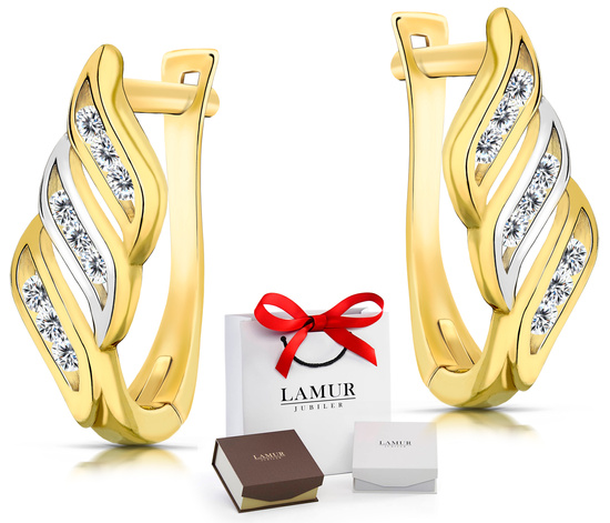 Złote kolczyki 585 z cyrkoniami