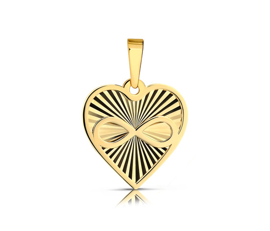 Złota zawieszka 585 - serce, nieskończoność
