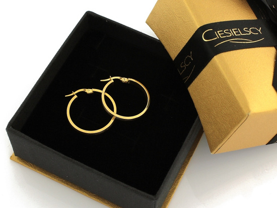 Kolczyki złote frezowane koła 26mm