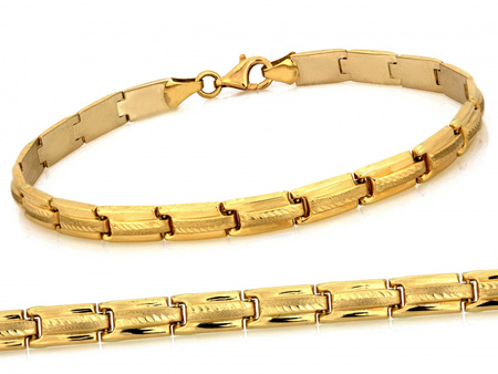 Bransoletka złota elementowa prostokątne elementy