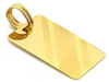 Zawieszka złota prostokątna blaszka z satynowanymi paskami