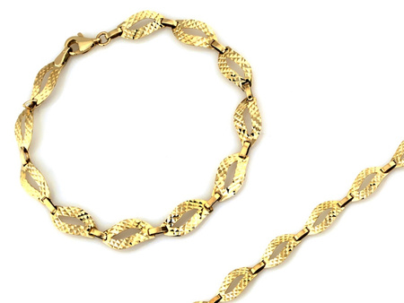 Złota bransoletka z błyszczących elementów