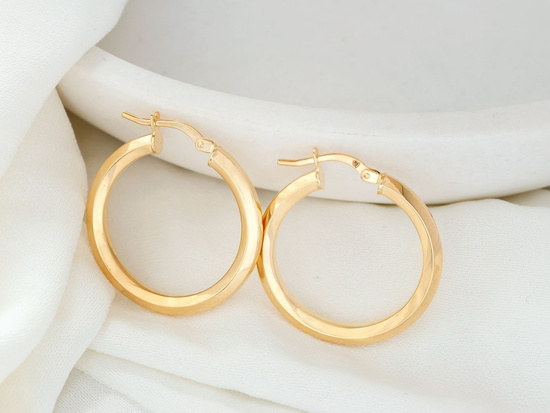 Złote koła kolczyki angielskie grube