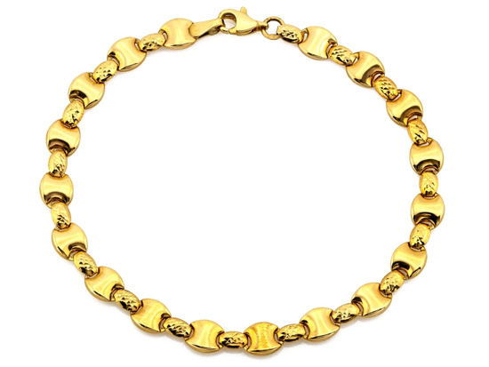 Bransoletka złota błyszcząca elementowa