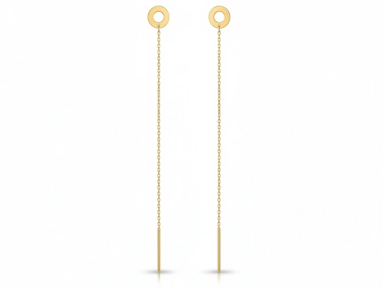 Kolczyki złote przeciągane z kółeczkiem z ringiem