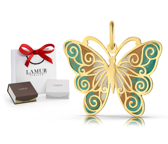 Złota zawieszka 585 - motyl
