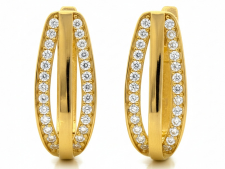 Kolczyki złote angielskie z cyrkoniami