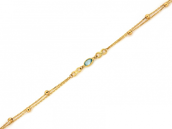 Bransoletka złota podwójna łańcuszkowa z niskończonością