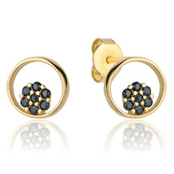 Złote kolczyki 585 kwiatek w kole