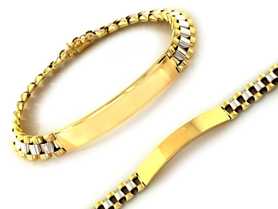 Bransoletka złota dwukolorowa męska