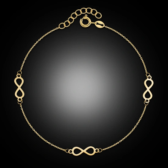 Złota bransoletka 585 nieskończoność 