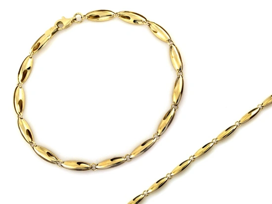 Bransoletka złota z owalnych elementów