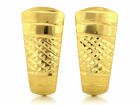 Kolczyki złote angielskie frezowane