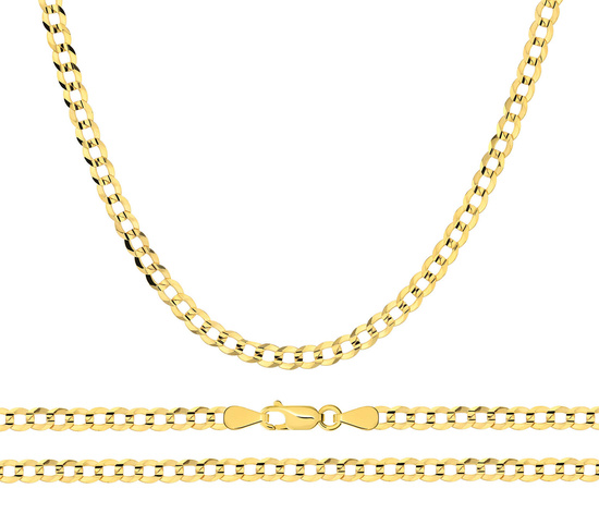 Złoty łańcuszek 375 pancerka - 50 cm