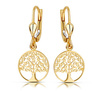 Złote kolczyki 375 drzewka - wiszące