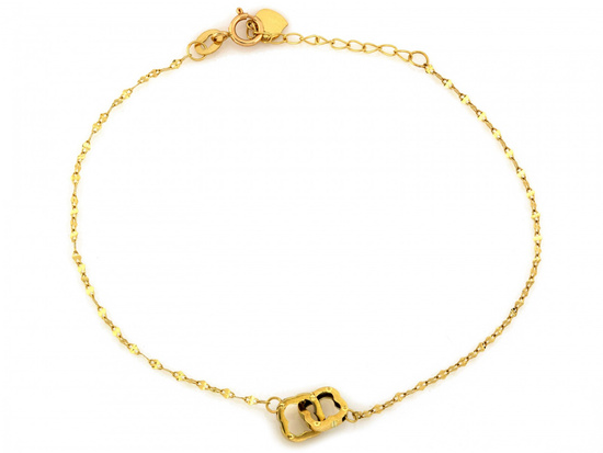 Bransoletka złota delikatna łańcuszkowa modne kwiatki