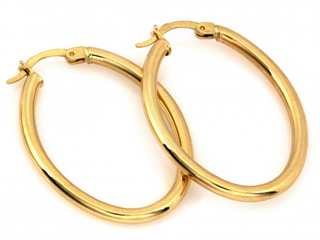 Owalne kolczyki koła złote