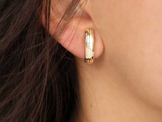 Damskie złote kolczyki blaszki