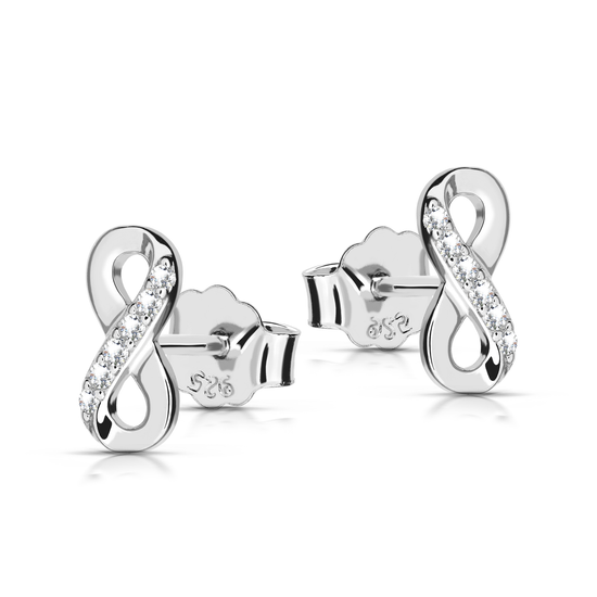 Zestaw srebrny 925 naszyjnik z kolczykami - nieskończoność