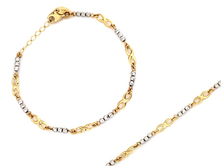 Elementowa złota bransoletka z nieskończonością