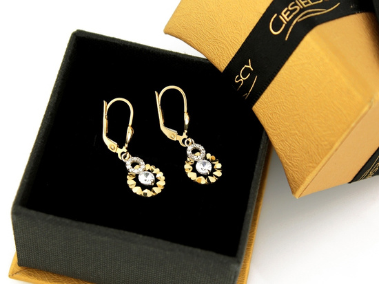 Kolczyki złote angielskie delikatne wiszące