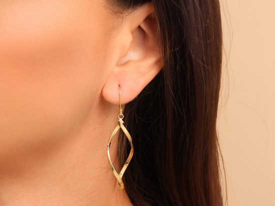 Kolczyki złote długie sztywne wiszące