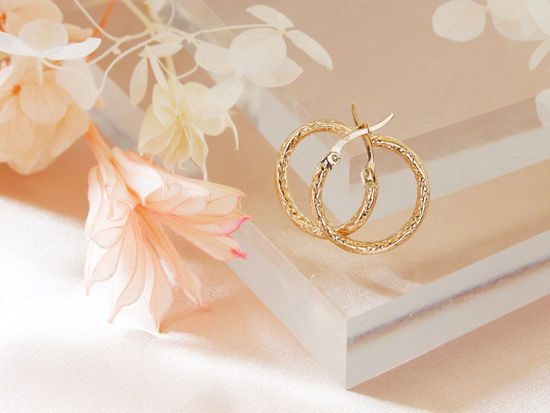 Kolczyki złote błyszczące kółka 20mm