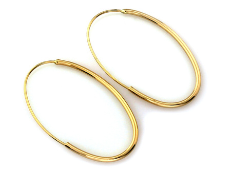 Kolczyki złote duże owalne szarniry