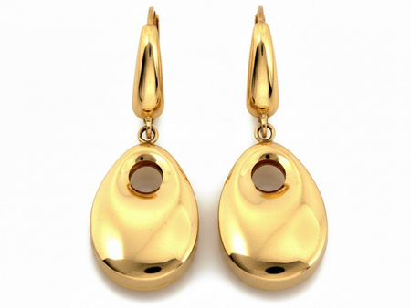 Kolczyki złote wisząca dmuchana kropla