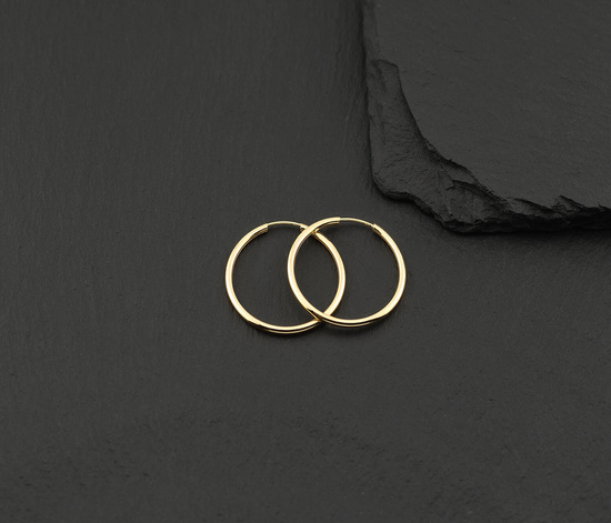 Złote kolczyki 585 koła 25 mm, szarniry