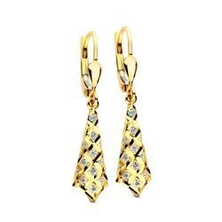 Złote kolczyki 333 z cyrkoniami - wiszące