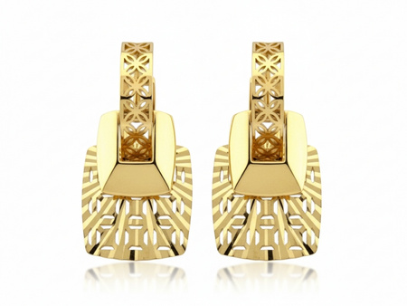 Kolczyki złote oryginalne ażurowe wycinane
